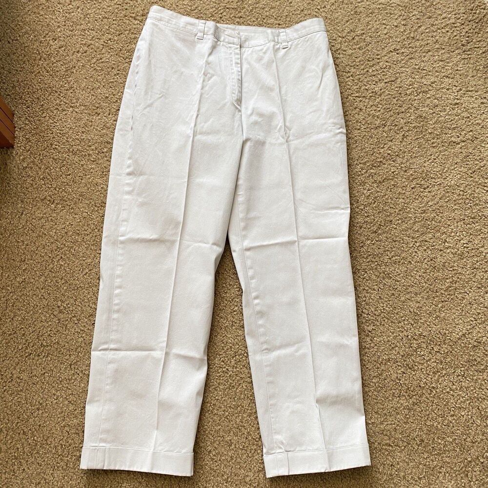 NEW Jones New York Signature Stretch Chino Pants 31x26 Cuffs Beige Spandex Sz 10